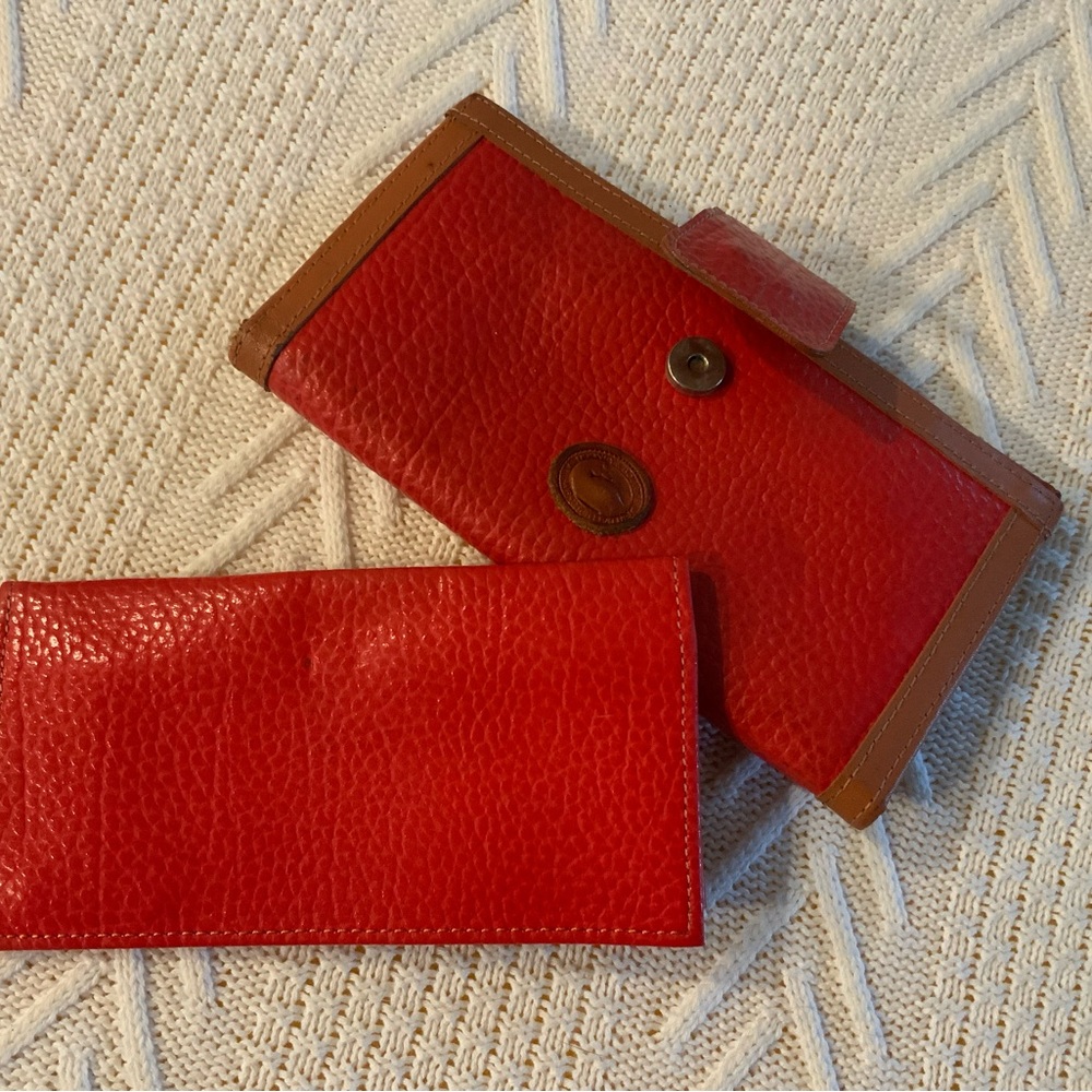 Red and Brown Leather Wallet Set